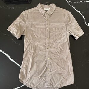 Men’s Taupe Casual Button-Down Shirt